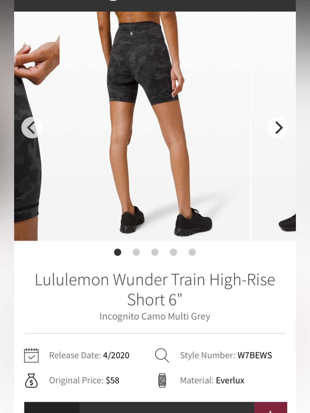 Lululemon wunder train shorts